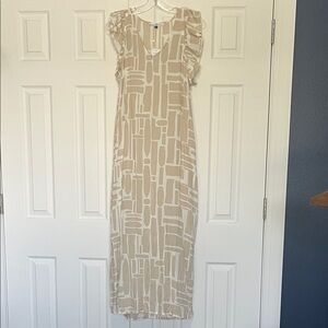 Cream Geometric Maxi Dress